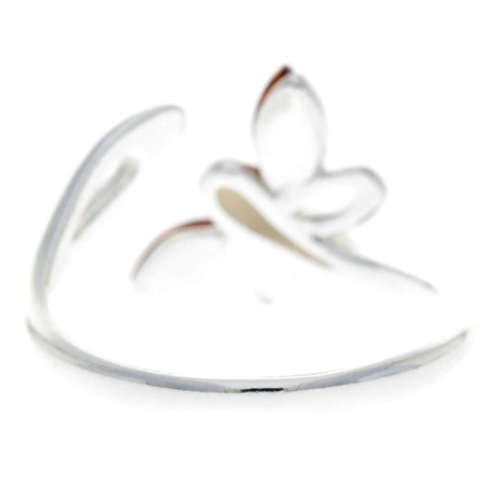 925 Sterling Silver & Baltic Amber Butterfly Adjustable Ring - GL721