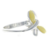 925 Sterling Silver & Baltic Amber Butterfly Adjustable Ring - GL721