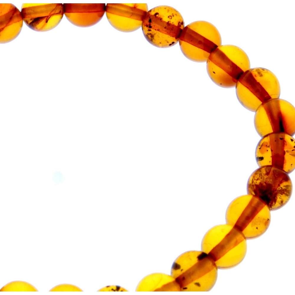 Genuine Baltic Amber Elastic Bracelet for Women - Perfect balls 7-8 mm - BT0169