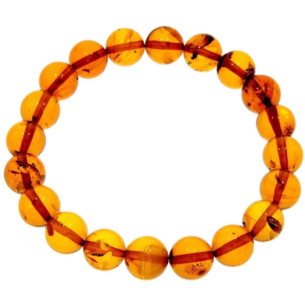 Genuine Baltic Amber Elastic Bracelet Unisex - Perfect balls from 6 to 9 mm - BT0164