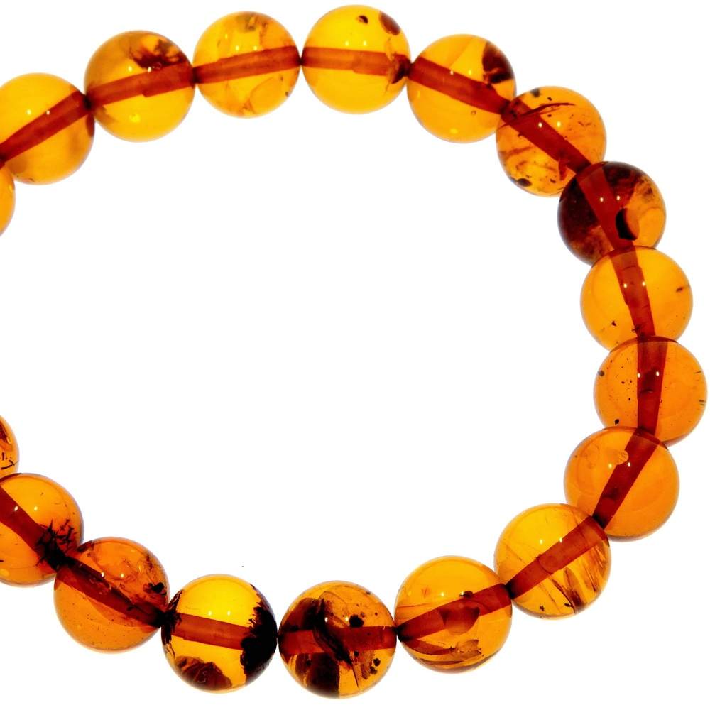 Genuine Baltic Amber Elastic Bracelet Unisex - Perfect balls from 6 to 9 mm - BT0164