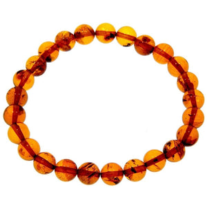 Genuine Baltic Amber Elastic Bracelet Unisex - Perfect balls from 6 to 9 mm - BT0164