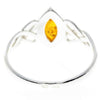 925 Sterling Silver & Genuine Baltic Amber Celtic Ring - M729