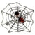 925 Sterling Silver & Baltic Amber Spider on the web Brooch - 4039