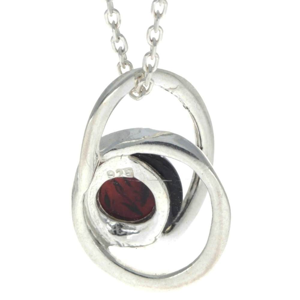 925 Sterling Silver & Genuine Baltic Amber Modern Pendant - GL389