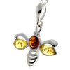 925 Sterling Silver & Baltic Amber Bee Pendant - GL358