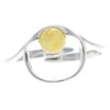 925 Sterling Silver & Baltic Amber Modern Designer Ring - GL718