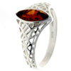 925 Sterling Silver & Baltic Amber Modern Designer Ring - GL733