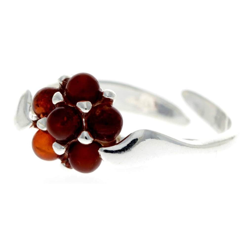 925 Sterling Silver & Baltic Amber Modern Designer Ring - GL715