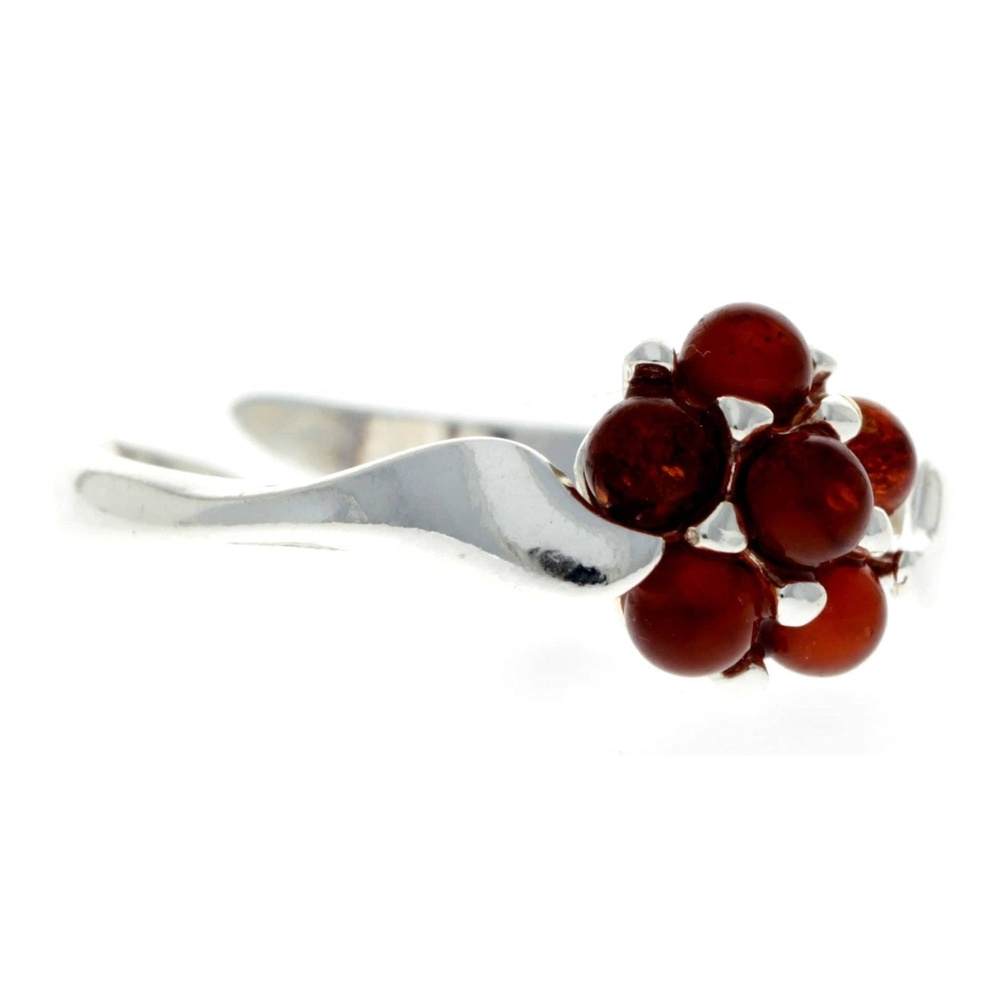925 Sterling Silver & Baltic Amber Modern Designer Ring - GL715