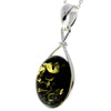925 Sterling Silver & Baltic Amber Large Classic Pendant - 1803