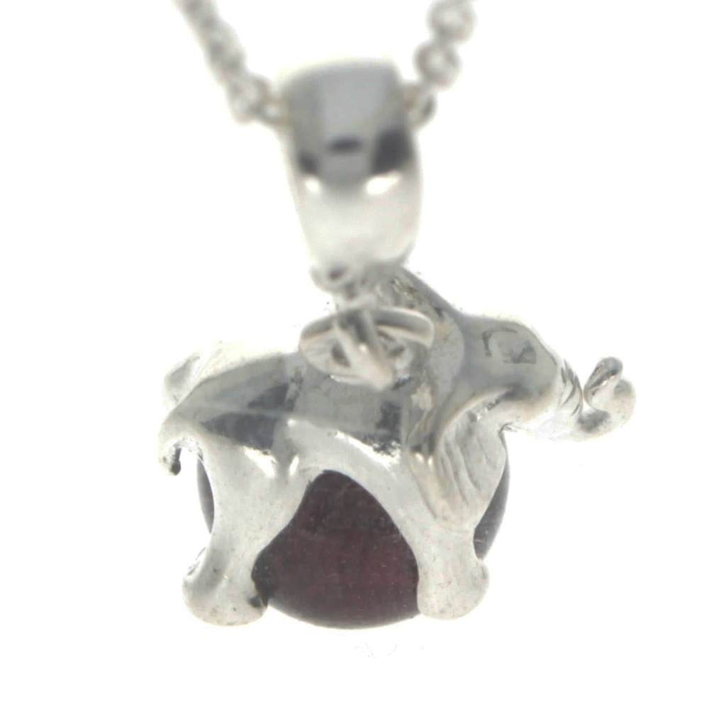 925 Sterling Silver Lucky Elephant sitting on Amber Ball - GL354