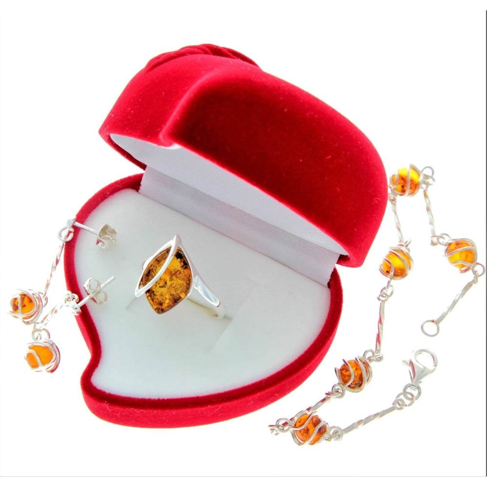 Luxury High Quality White Velvet Ring Box FJ11 - Red