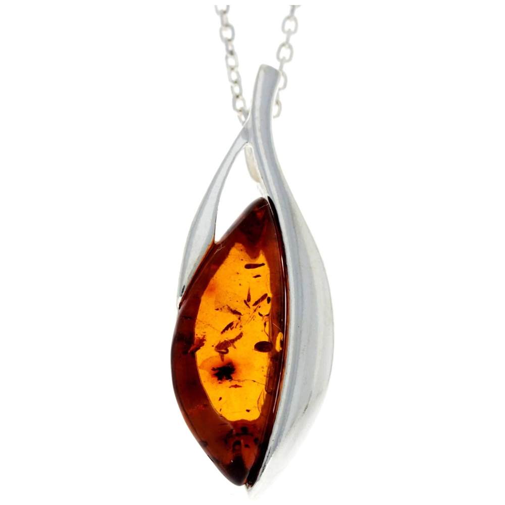 925 Sterling Silver & Baltic Amber Classic Pendant - GL385