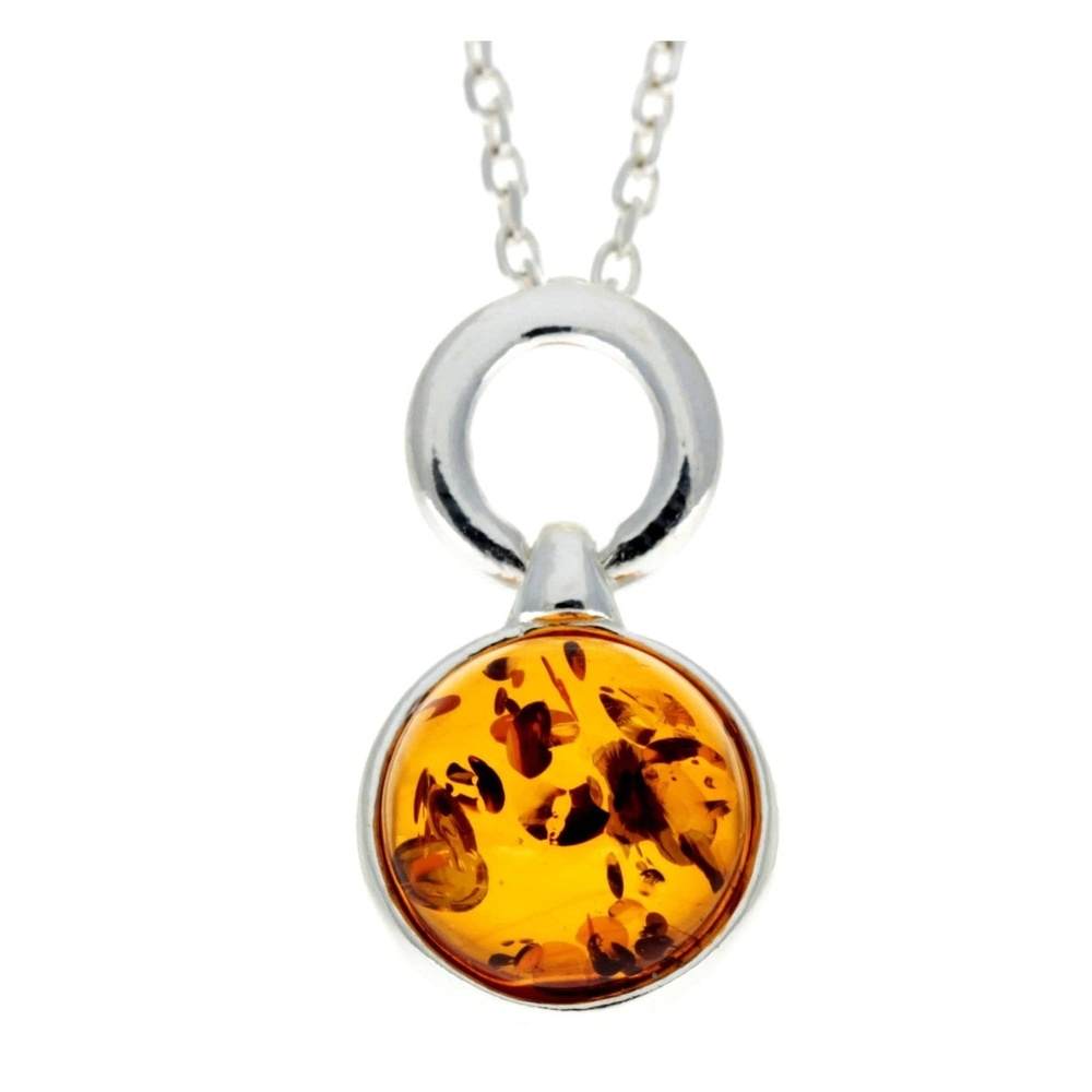 925 Sterling Silver & Baltic Amber Small Classic Pendant - GL388