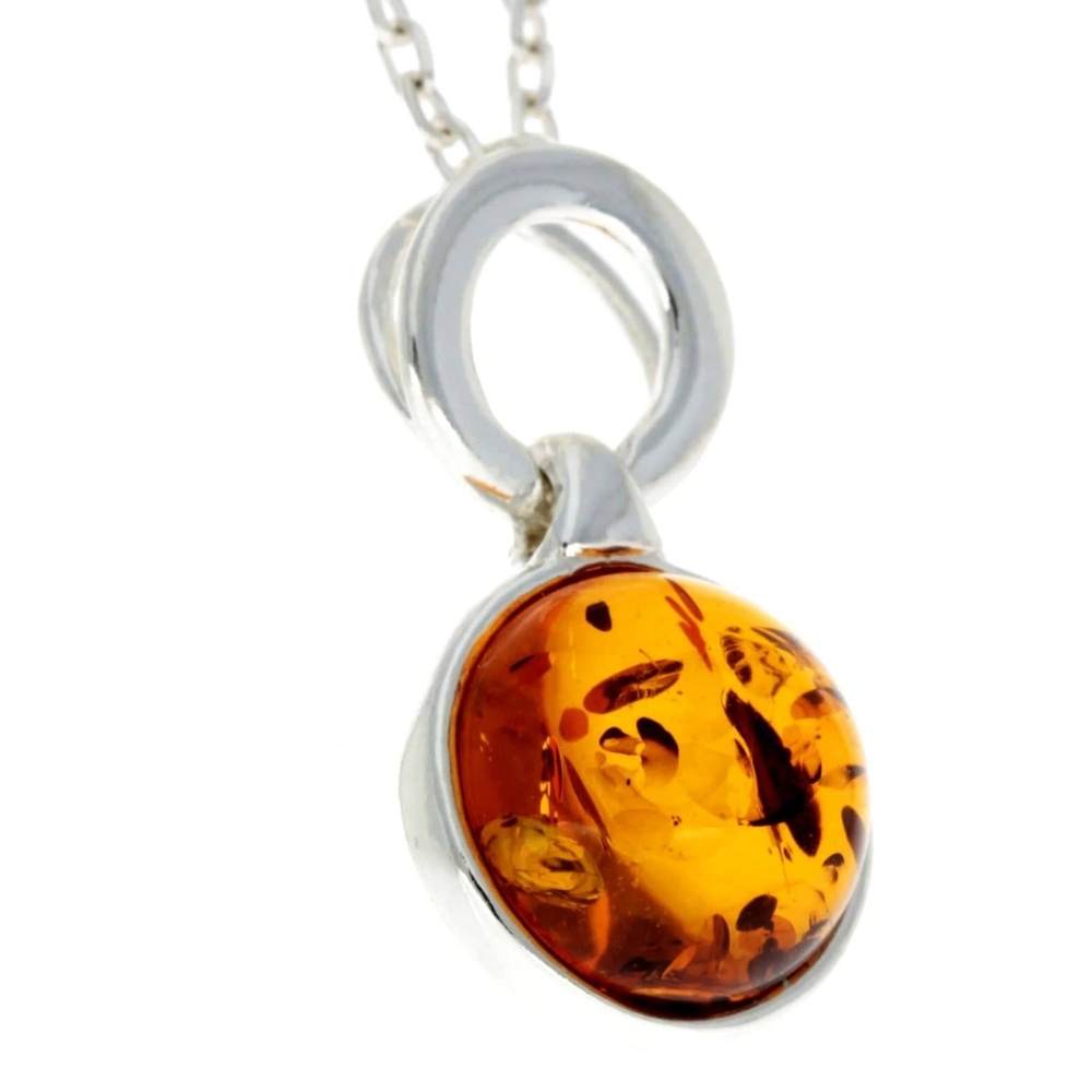 925 Sterling Silver & Baltic Amber Small Classic Pendant - GL388
