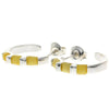 925 Sterling Silver & Baltic Amber Modern Studs Earrings - GL090