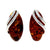 925 Sterling Silver & Genuine Baltic Amber Modern Oval Studs Earrings - GL056