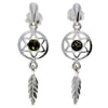 925 Sterling Silver & Baltic Amber Dreamcatcher Drop Earrings - GL183