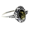 925 Sterling Silver & Baltic Amber Classic Celtic Ring - AR9