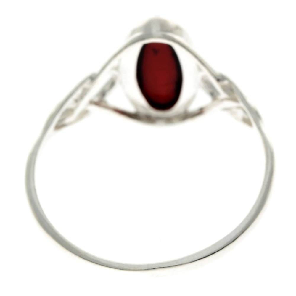 925 Sterling Silver & Baltic Amber Celtic Ring - GL452