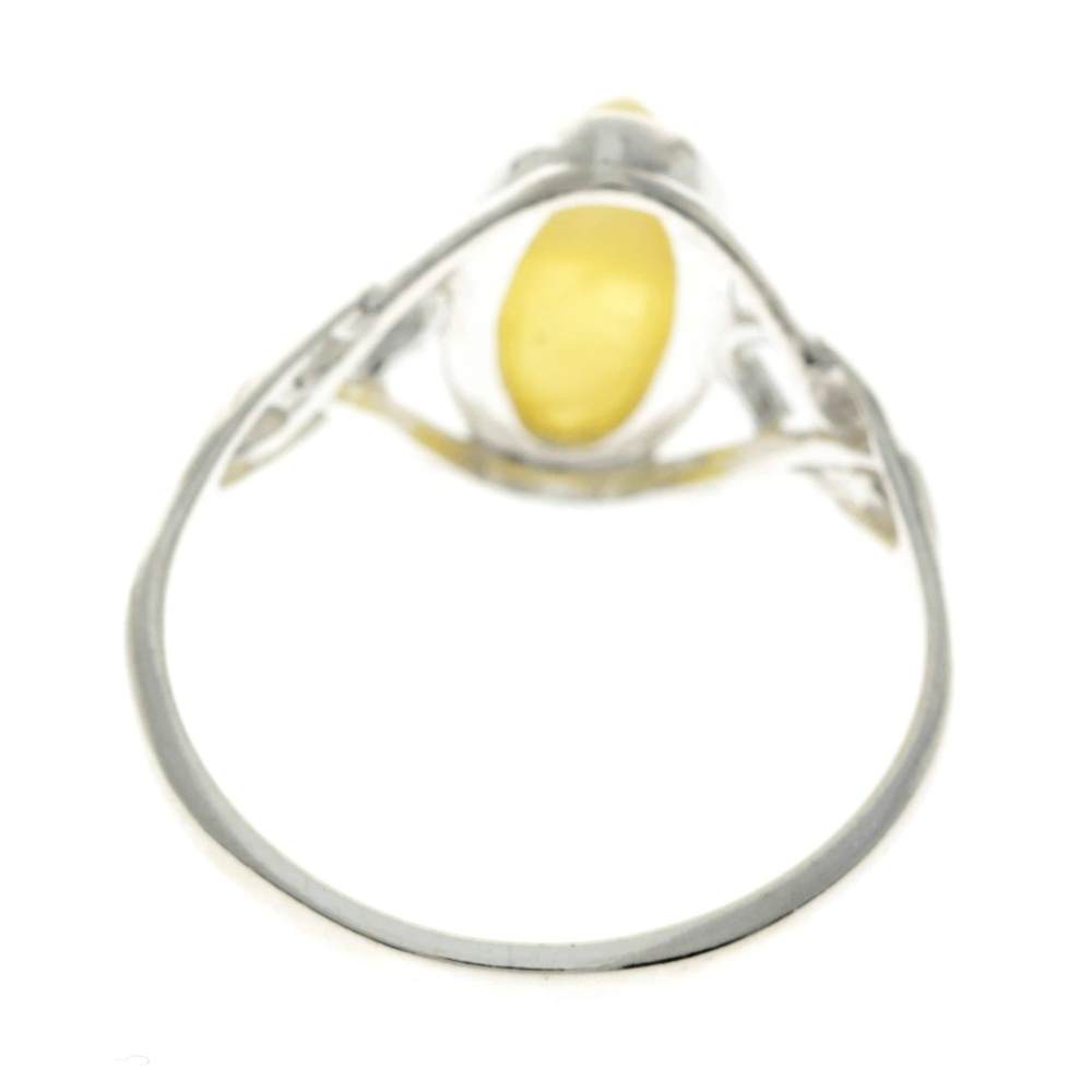 925 Sterling Silver & Baltic Amber Celtic Ring - GL452