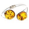 925 Sterling Silver & Genuine Cognac Baltic Amber Exclusive Bangle - BL0160