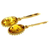925 Sterling Silver 22 Carat Gold Plated with Genuine Baltic Amber Drop Earrings - MG008