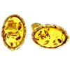 Genuine Baltic Amber and 925 Sterling Silver Gold Plated with 1 micron of 22 carat gold Studs Earrings - MG011
