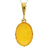 925 Sterling Silver 22 Carat Gold Plated with Genuine Baltic Amber Classic Pendant - MG202