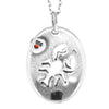 925 Sterling Silver & Genuine Baltic Amber Classic  Zodiac Cancer  Pendant - 750