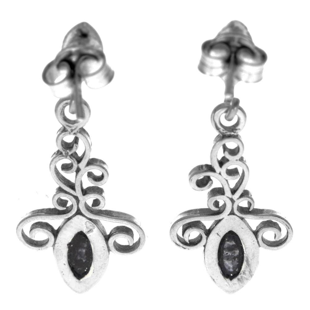 925 Sterling Silver & Baltic Amber Classic Drop Earrings - 8108