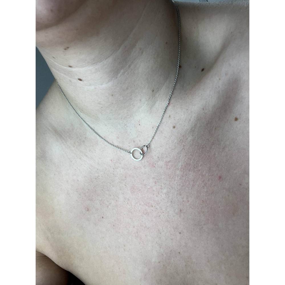 925 Sterling Silver Plain Rhodium Plated Karma Necklace - PL-3334-N