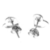 925 Sterling Silver & Genuine Baltic Amber Heart Studs Earrings - AA005