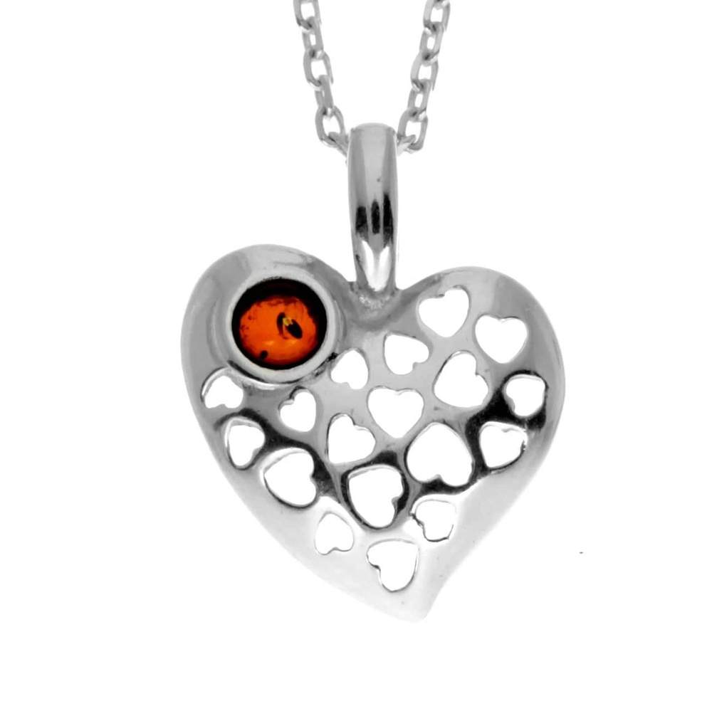 Baltic Amber Small Heart Necklace