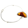 925 Sterling Silver & Genuine Cognac Baltic Amber Exclusive Bangle - BL0130