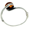 925 Sterling Silver & Genuine Cognac Baltic Amber Exclusive Bangle - BL0140