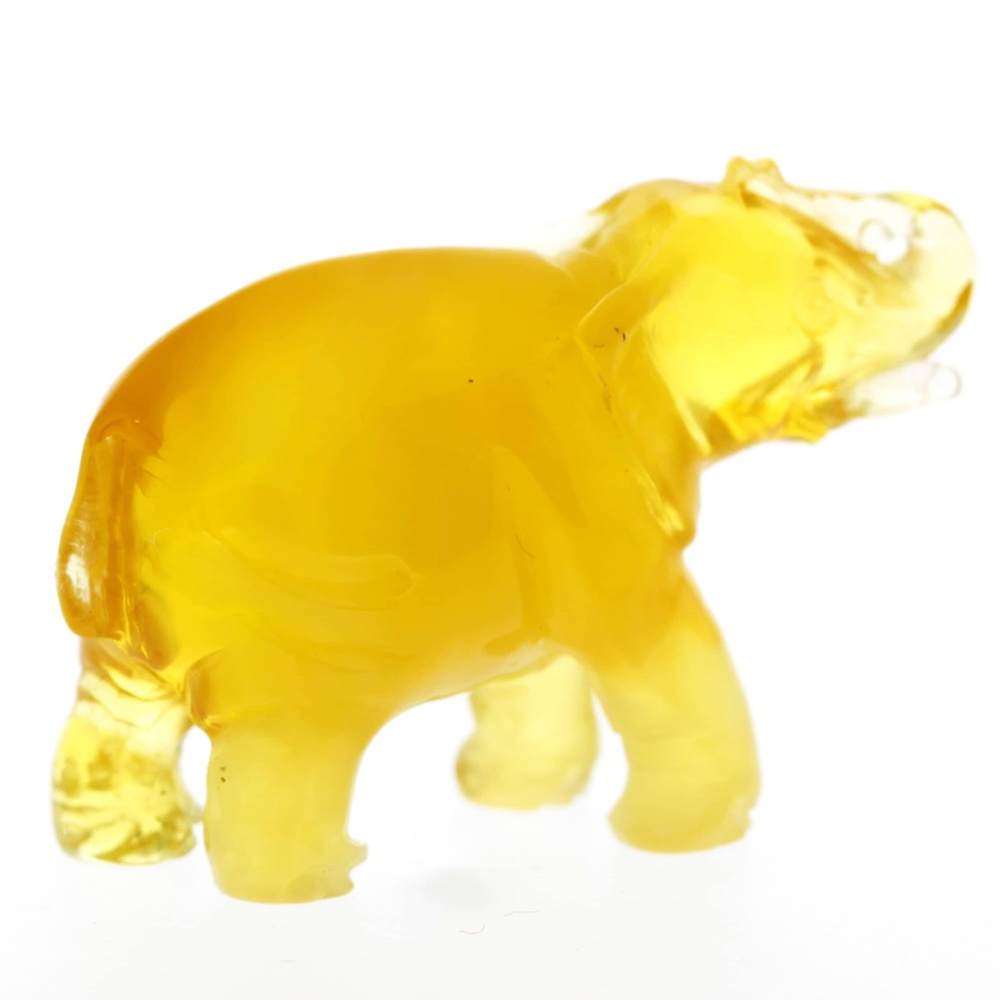 Figurine Superb Quality Handmade Natural Carved Elephant made of Genuine Baltic Amber - CRV91
