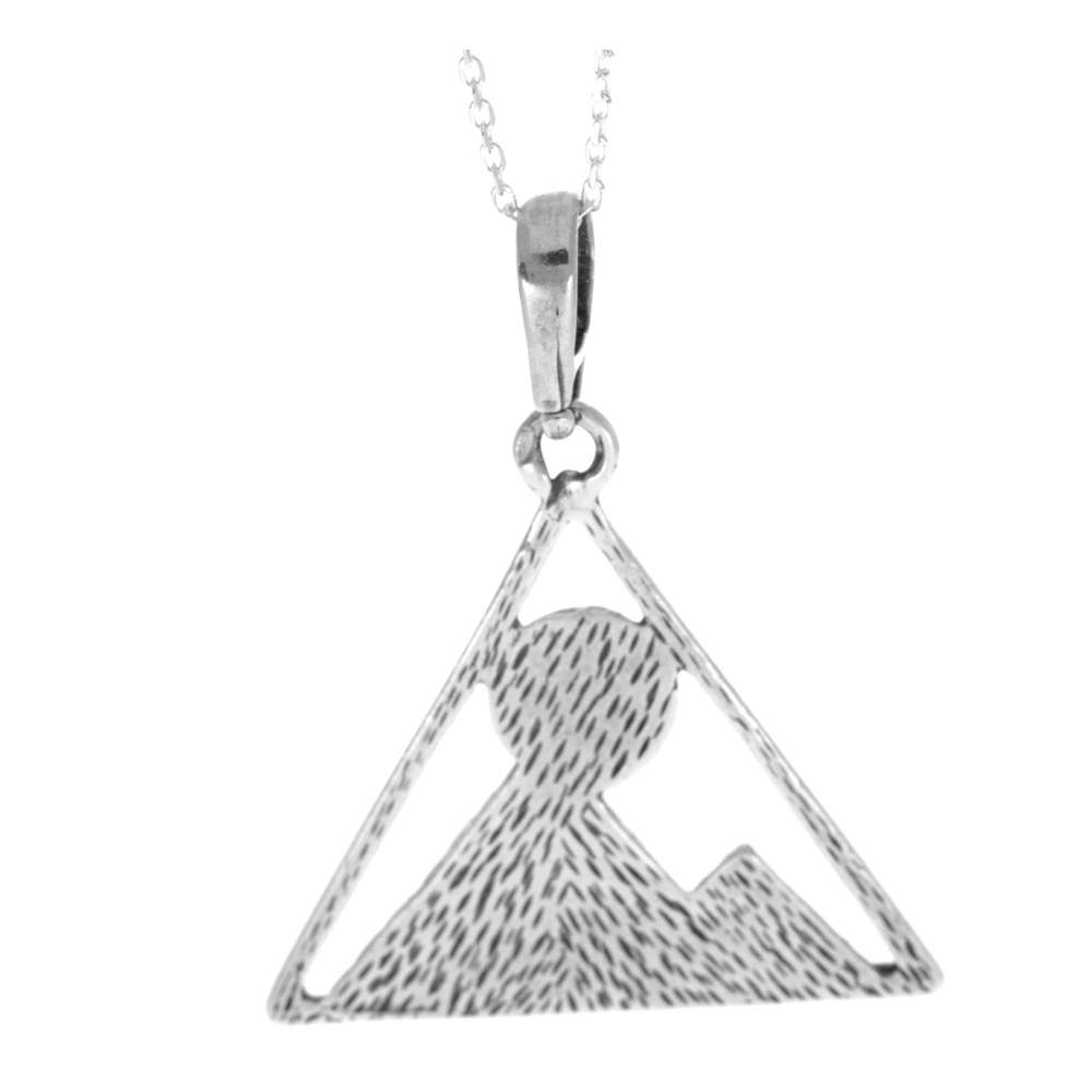 925 Sterling Silver Pyramid Pendant - EPD0236