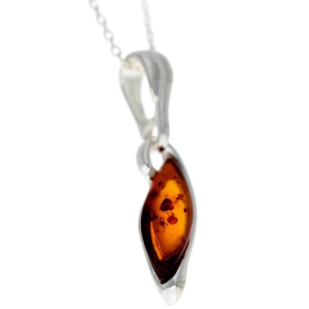 925 Sterling Silver & Genuine Baltic Amber Classic Pendant - G202
