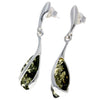Sterling Silver with Amber Modern Drop Earrings - GL069B