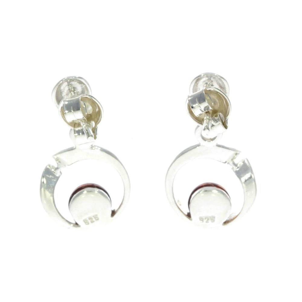 925 Sterling Silver & Baltic Amber Modern Drop Earrings GL147