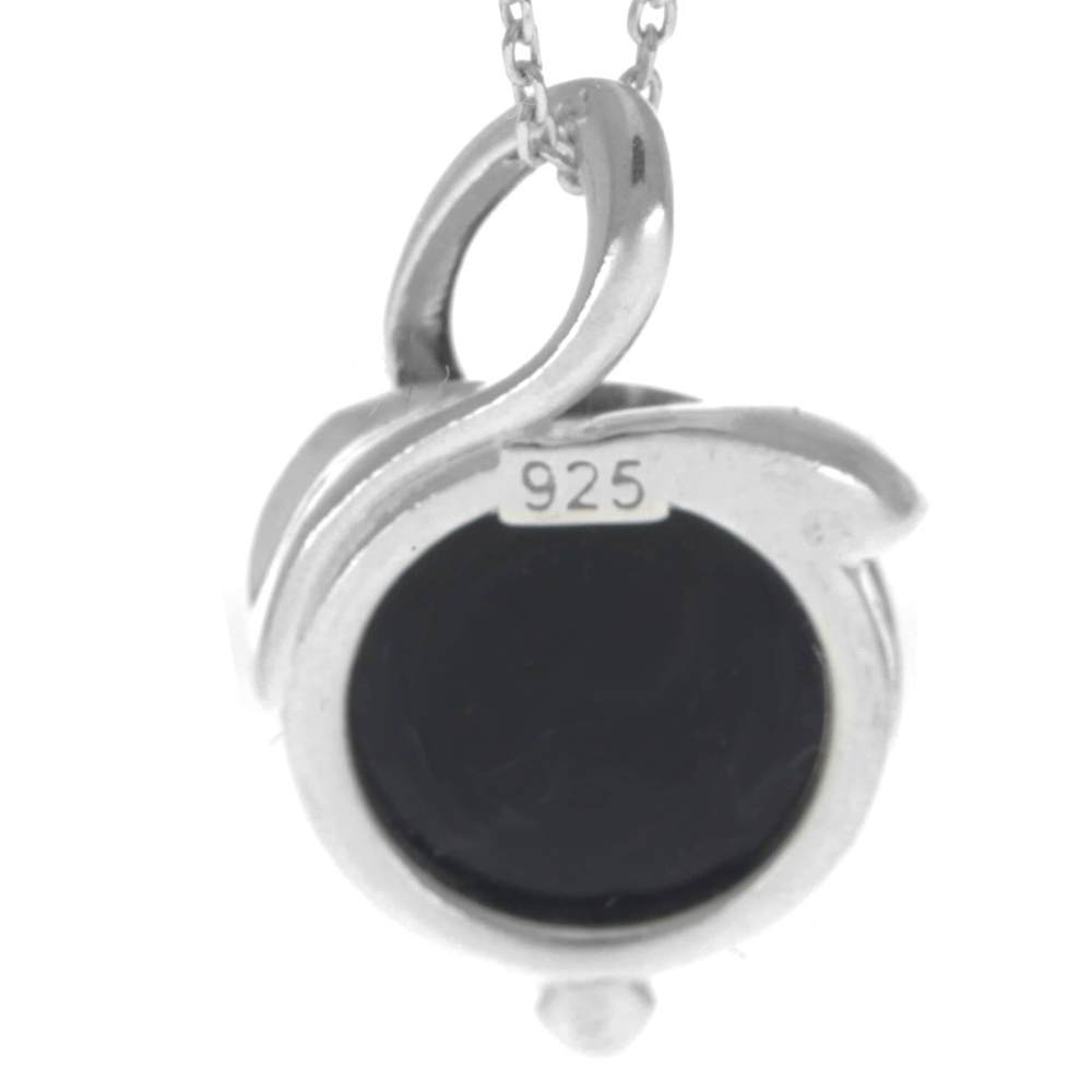 925 Sterling Silver & Genuine Baltic Amber Modern Pendant - GL2043