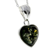 925 Sterling Silver & Genuine Baltic Amber Classic Heart Pendant - GL256B