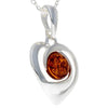 925 Sterling Silver & Genuine Baltic Amber Heart Pendant - GL357