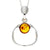 925 Sterling Silver & Genuine Baltic Amber Modern Pendant - GL375