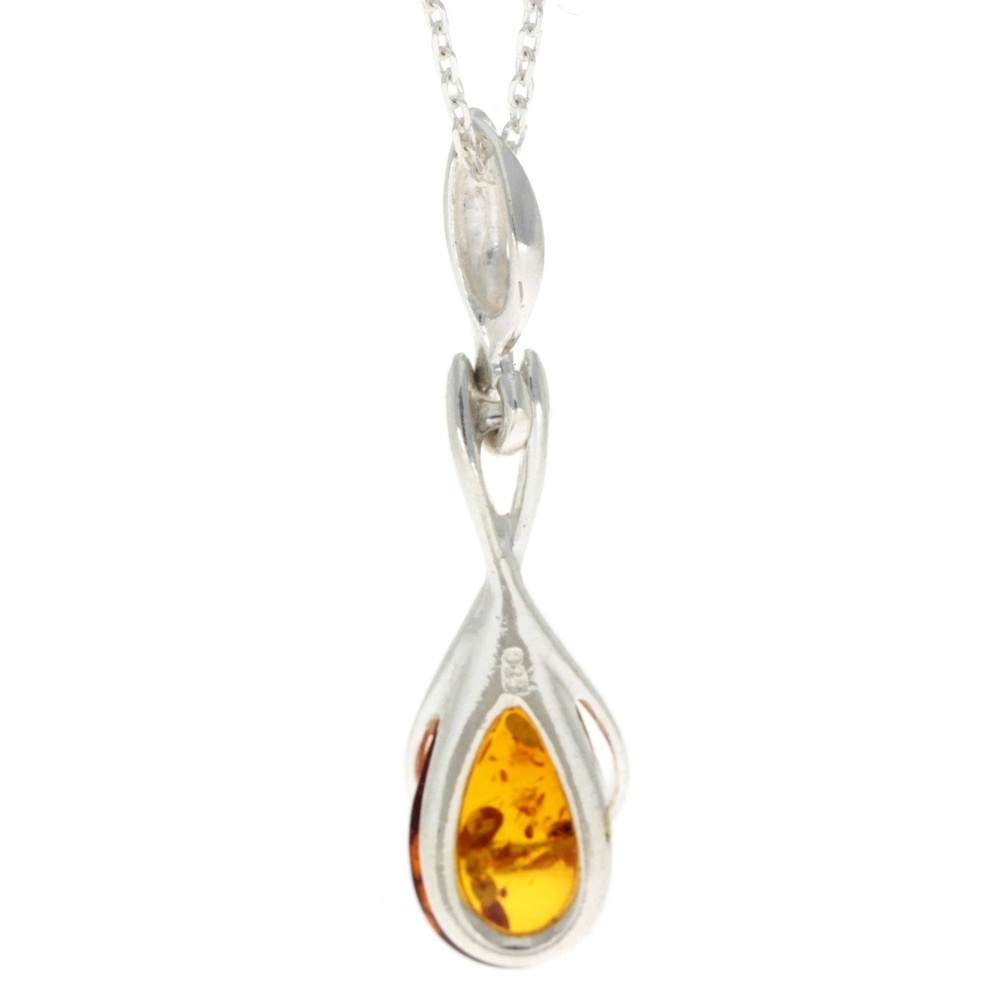 925 Sterling Silver Modern Pendant with Baltic Amber - GL381