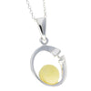 925 Sterling Silver Modern Pendant with Baltic Amber - GL382