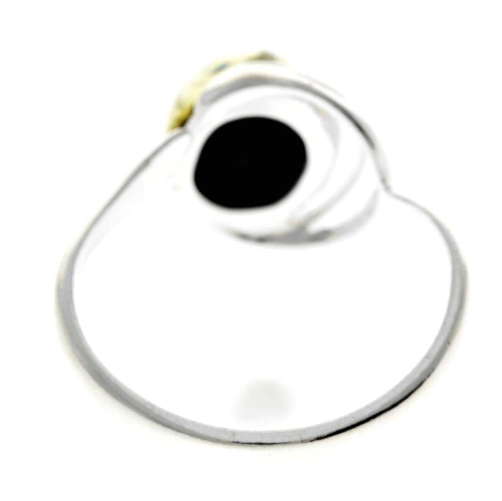 925 Sterling SIlver & Baltic Amber Modern Ring Adjustable - GL433