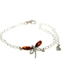 Beautiful Designer Silver Butterfly Bracelet set with Baltic Amber - GL534